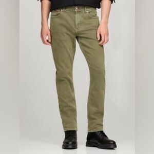 NWT men’s Tommy Hilfiger garment-dyed straight jean 34x32 in olive green